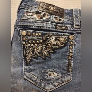 Miss Me Women's Distressed Denim with Silver Accents